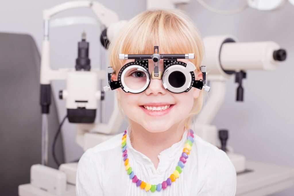 Little girl getting treated for myopia